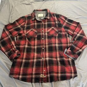 Legendary Whitetails Shirt Mens XL Red Plaid Flannel Long Sleeve Button Up Lined